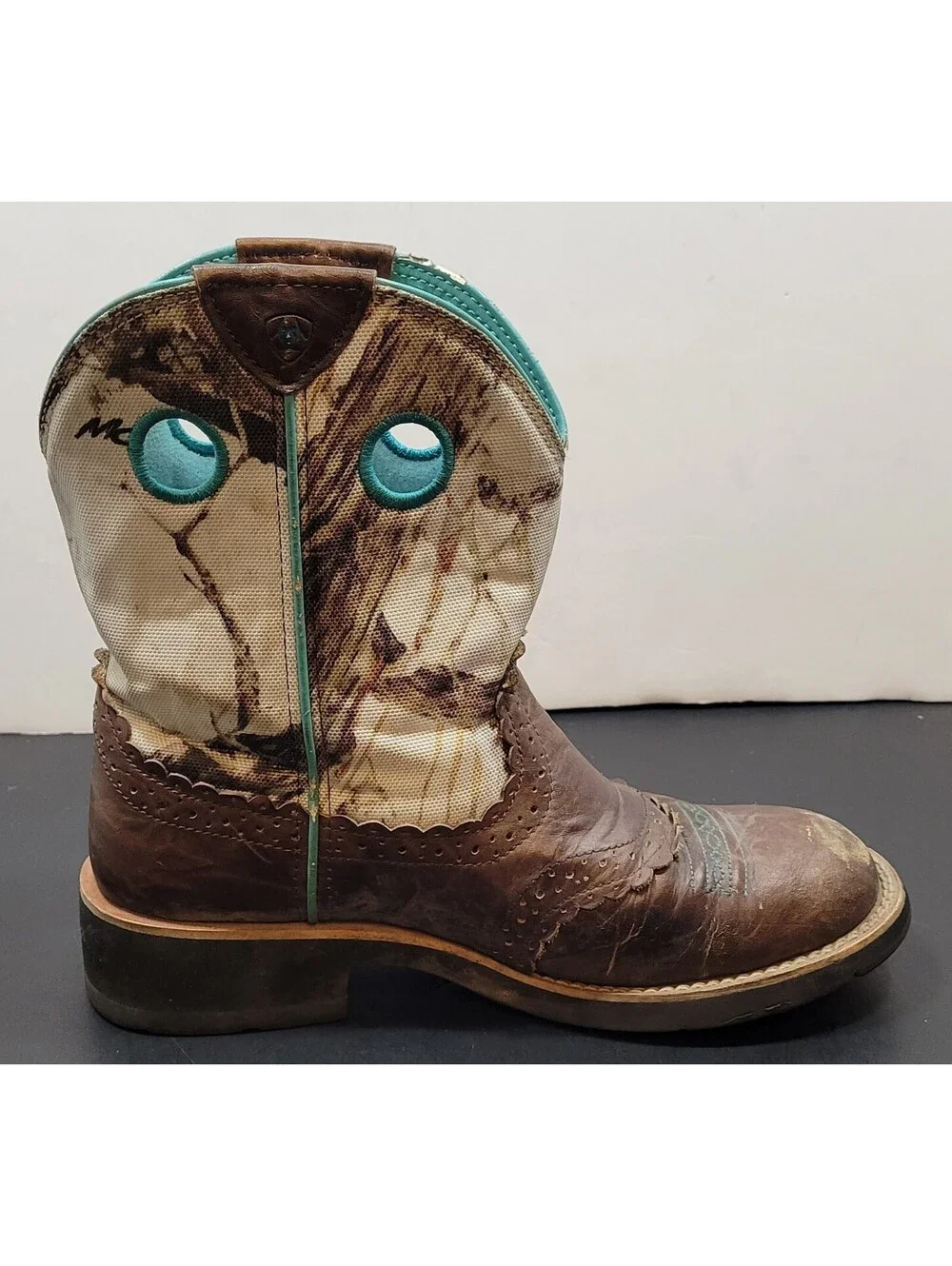 Ariat Fatbaby Women Size 8B Brown Camo Classic Cowgirl Western Boots 10009503